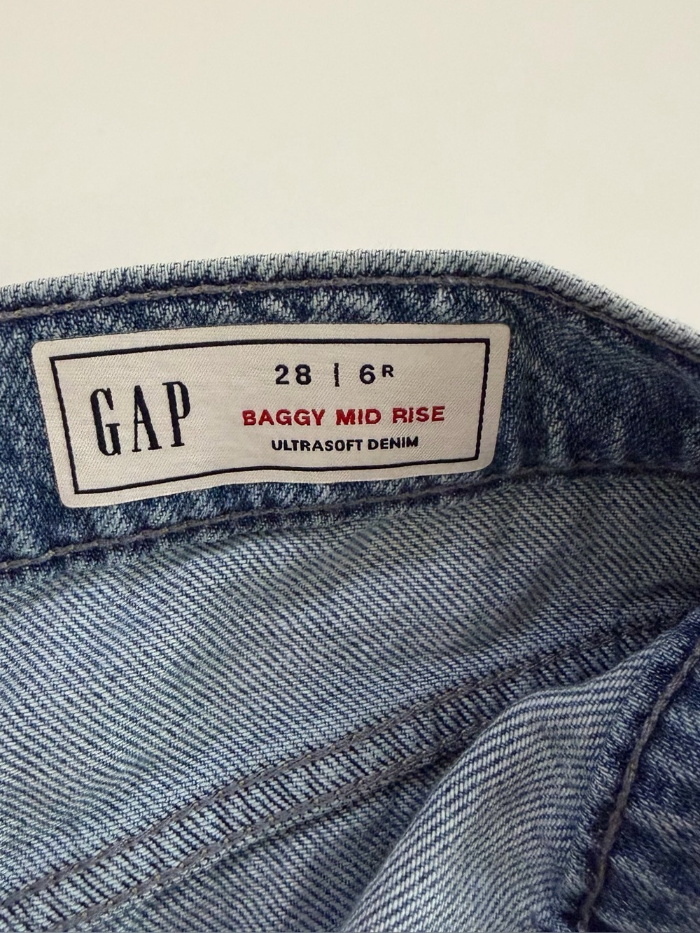Gap Jeans Womens 28 6 Regular Baggy Mid Rise Raw Hem - Picture 4 of 10